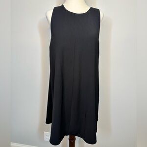 Sz S Zara sleeveless shift dress keyhole back high neck classic black beautiful